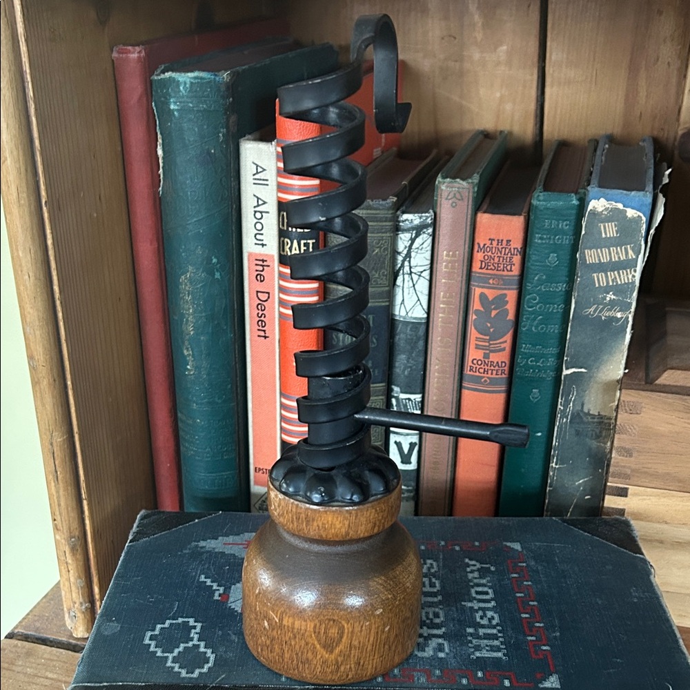 VINTAGE Primitive Courting Candlestick Holder